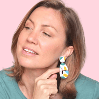 Image 3 of Colourful Terrazzo Statement Earrings