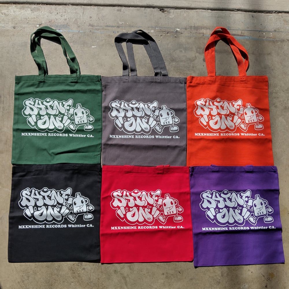 Shine On canvas record bags