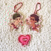 Image 1 of [FINAL RESTOCK] Miguel O’Hara/Spider-Man 2099 & Peter B Parker Spiderdads inspired Cupid standee