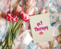 Image 1 of "Get Therapy" Embroidery Art Print 4"x6"