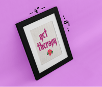 Image 2 of "Get Therapy" Embroidery Art Print 4"x6"