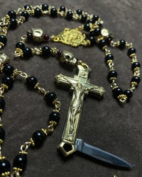 Image 2 of Guard Your Heart Knife Rosary Gold