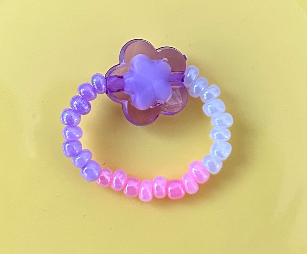Image of Flower seed bead ring 