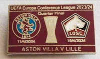 Image 1 of Aston Villa V Lille Quarter final match badge