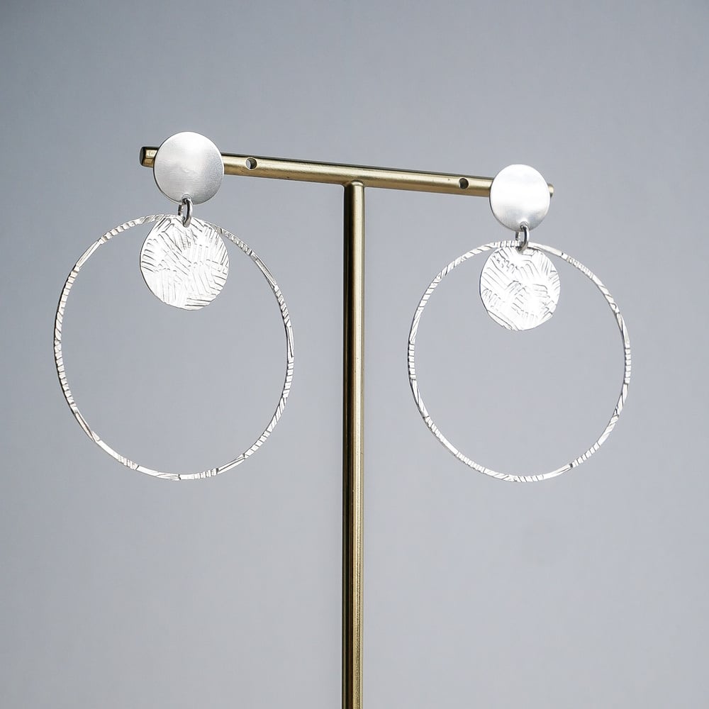 Image of Boucles d'Oreilles ANCO XL Argentées