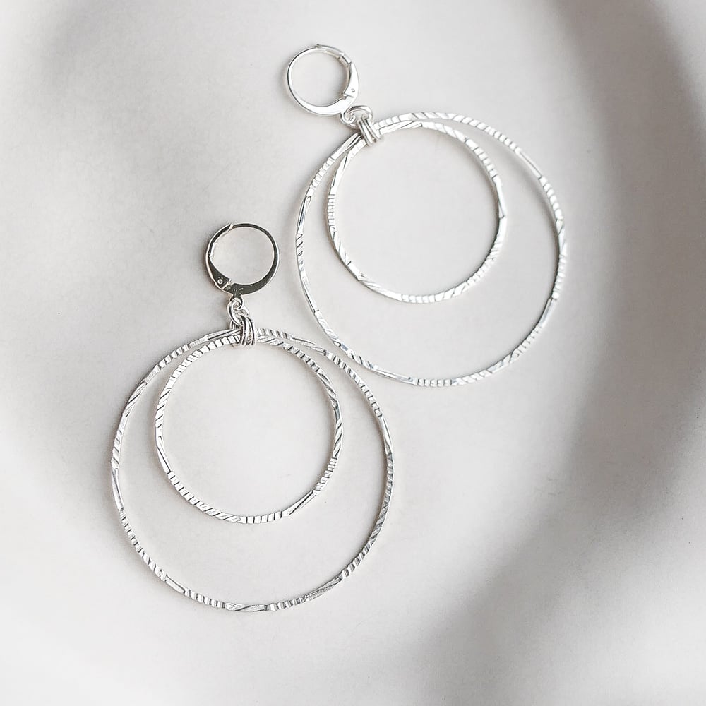 Image of Grandes Boucles d'Oreilles ANCO Double Argentées