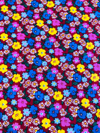 Image 1 of 100% Algodón - Flor Margarita - Granate- 10€/m