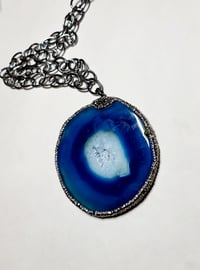 Image 1 of Blue Agate Stone  Necklace 
