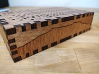 Image 2 of Vermont Mountains Travel Cribbage Board<br>Mahogany<br>3 track for 2, 3 or 4 player teams