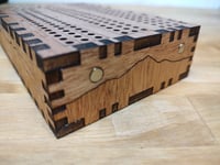Image 3 of Vermont Mountains Travel Cribbage Board<br>Mahogany<br>3 track for 2, 3 or 4 player teams