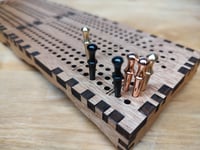 Image 4 of Vermont Mountains Travel Cribbage Board<br>Mahogany<br>3 track for 2, 3 or 4 player teams