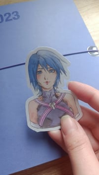Image 1 of Handmade Aqua Reino Corazones Sticker + character request optional