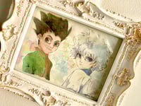 Image 1 of Gon and Killua Hunter x Hunter art print Fanart watercolor handpainted