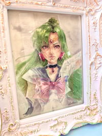 Image 2 of Sailor Pluto Art print watercolour handmade fanart