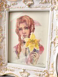 Image 2 of Aerith FF7 art print - Final Fantasy VII - watercolour handpainted