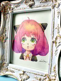 Image 2 of Anya Forger Spy x Family art print, watercolor fanart handpainted