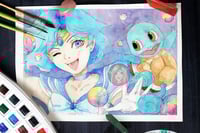 Image 2 of sailor mercury - sailor moon x pokemon art print