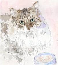 Image 2 of Custom Pet Watercolor Portrait - A5, A4, A3 Sizes - Personalized Pet Art - Free Shipping