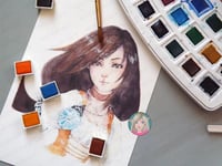 Image 2 of Handmade watercolour Princess Garnet FF9 art print - gamer gift - fantasia final illustration