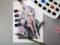 Image 3 of Anime watercolor commission - watercolour portraits in my style!