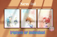 Image 3 of Aesthetic print handmade watercolor illustration portraits Reino Corazones a4/ A3