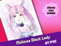 Image 2 of Chibiusa Black Lady / Wicked Lady Art print watercolour handmade fanart
