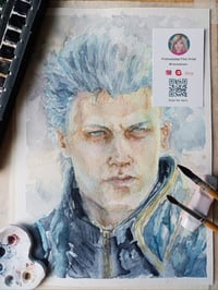 Image 4 of Vergil Devil May Cry art print -  fanart portrait