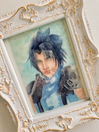 Image 1 of Zack Fair Fantasia Final VII art print- FF7 watercolor handpainted