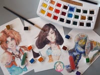 Image 5 of Anime watercolor commission - watercolour portraits in my style!