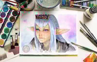 Image 2 of Prishe Final fantasy XI art print, watercolour handpainted