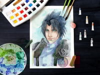 Image 3 of Zack Fair Fantasia Final VII art print- FF7 watercolor handpainted