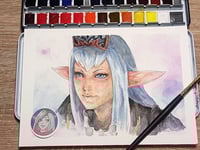 Image 3 of Prishe Final fantasy XI art print, watercolour handpainted