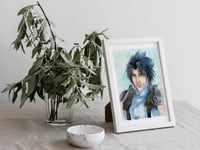 Image 4 of Zack Fair Fantasia Final VII art print- FF7 watercolor handpainted