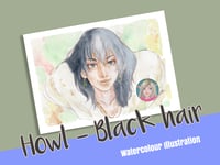 Image 2 of Howl black hair print, howl's moving castle fanart