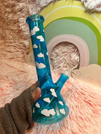 Image 15 of  Blue Sky Cloud Thick Glass Bong 
