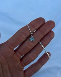 Image of Aquamarine Trillion Necklace