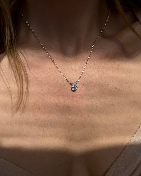 Image of Aquamarine Solitaire Necklace