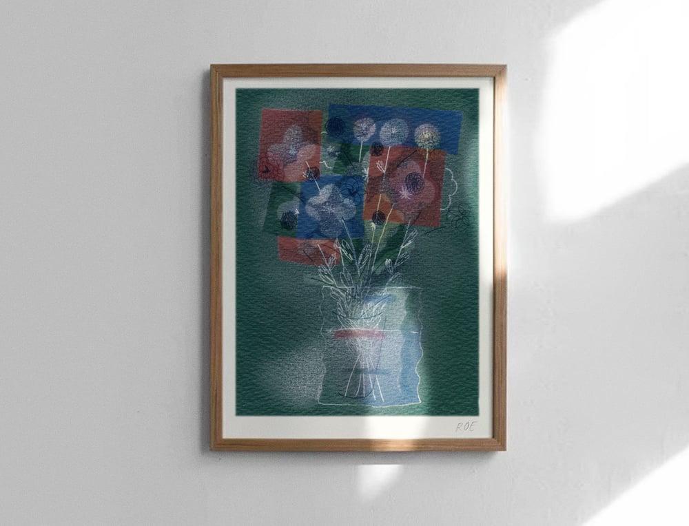 Image of DARK FLOWER BOUQUET PRINT