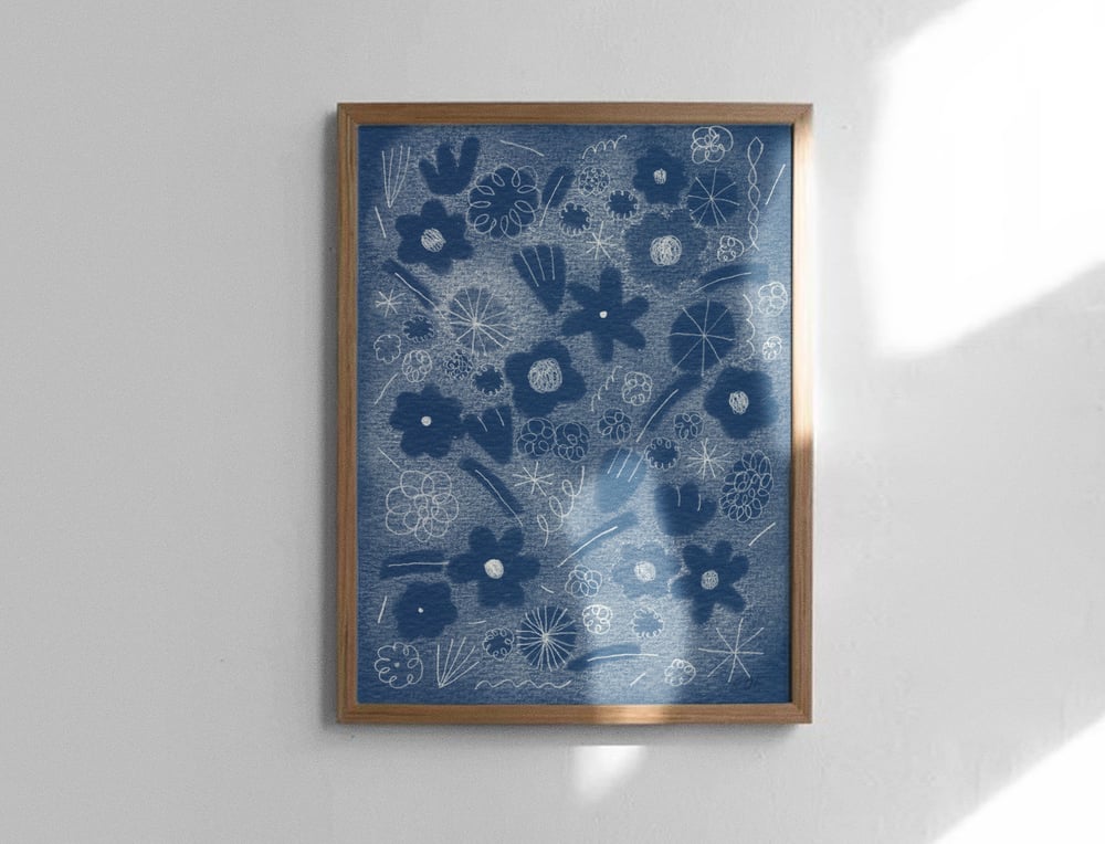 Image of BLUE FLOWERS PRINT