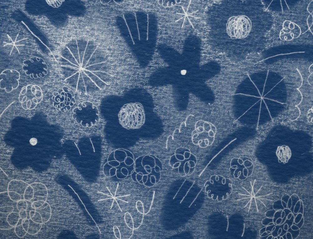 Image of BLUE FLOWERS PRINT