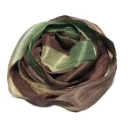 Image 1 of 10YD.  WOODLAND HAND DYED RECYCLED SARI SILK RIBBON BUNDLES by COLOR KISSED SILK