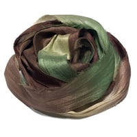 Image 2 of 10YD.  WOODLAND HAND DYED RECYCLED SARI SILK RIBBON BUNDLES by COLOR KISSED SILK