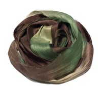 Image 3 of 10YD.  WOODLAND HAND DYED RECYCLED SARI SILK RIBBON BUNDLES by COLOR KISSED SILK