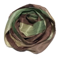 Image 4 of 10YD.  WOODLAND HAND DYED RECYCLED SARI SILK RIBBON BUNDLES by COLOR KISSED SILK