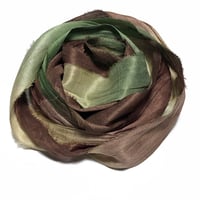 Image 5 of 10YD.  WOODLAND HAND DYED RECYCLED SARI SILK RIBBON BUNDLES by COLOR KISSED SILK