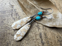 Image 3 of Fossil Coral earrings/ n70