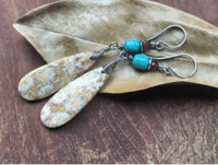 Image 5 of Fossil Coral earrings/ n70