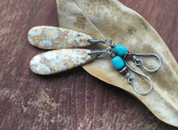 Image 9 of Fossil Coral earrings/ n70