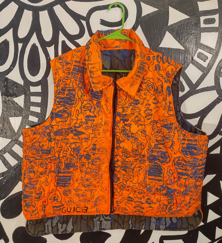 Image of Size Large Neon Orange Guice Monsters Vest