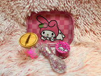 Image 5 of Cute Girly Metal Rolling Tray, Grinder, Glitter Glass Pipe, And Glass Stash Jar Set 